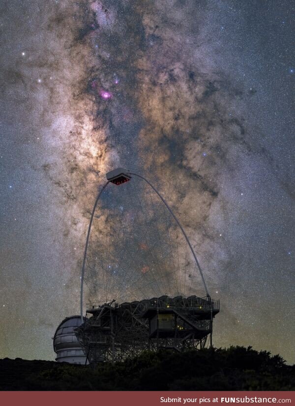 LST-1 Telescope searching the night sky