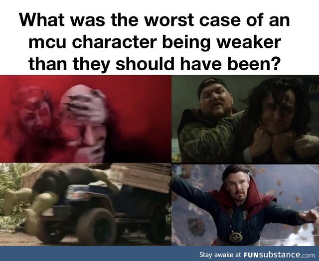 Has to be Wanda bullying dr strange and prof X. That should not have happened