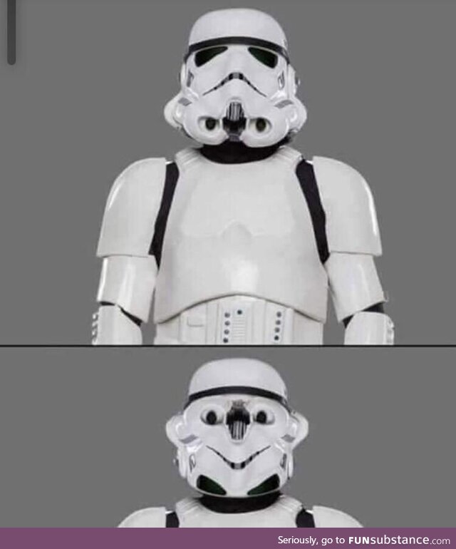 Turning the Stormtrooper helmet upside down really changes the whole movie