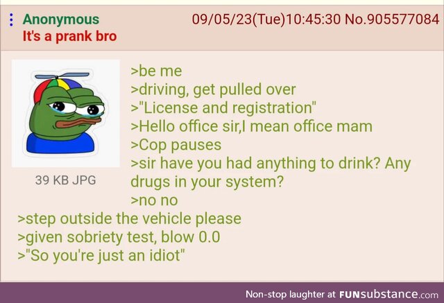 Anon gets pulled over