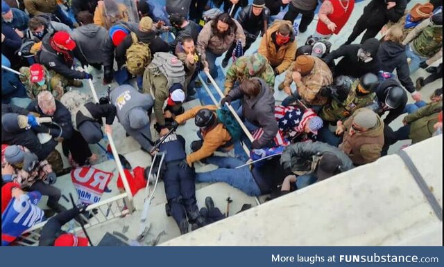 One year ago today, a police officer was beaten down during the Capitol riot. He died