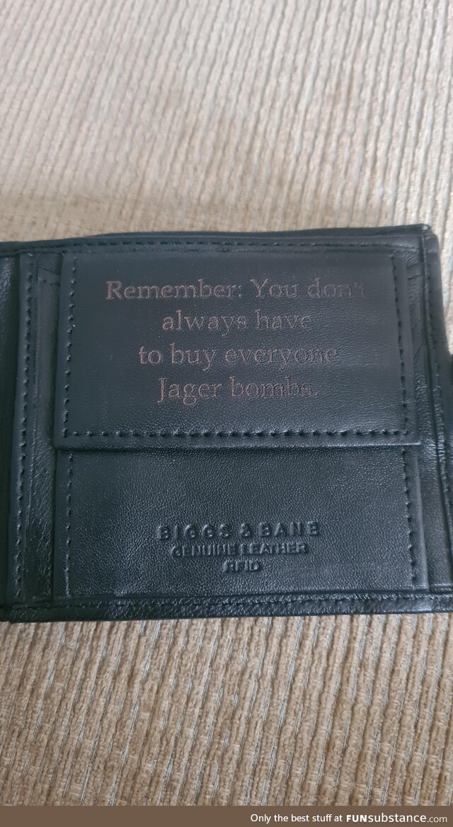 Got myself a new wallet with a little reminder inside it ????????