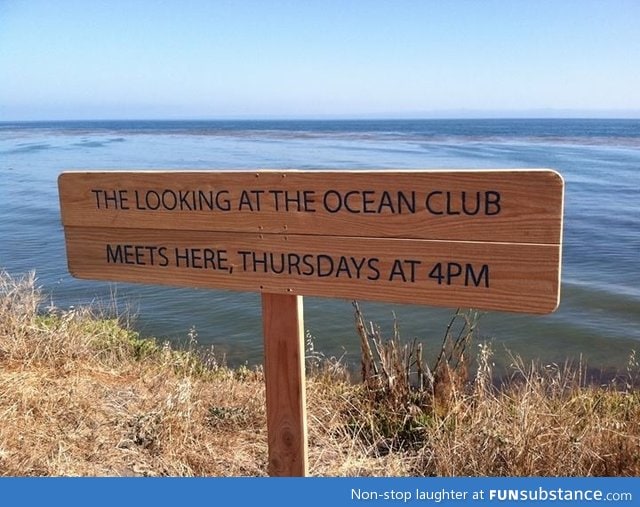 Looking at the ocean club