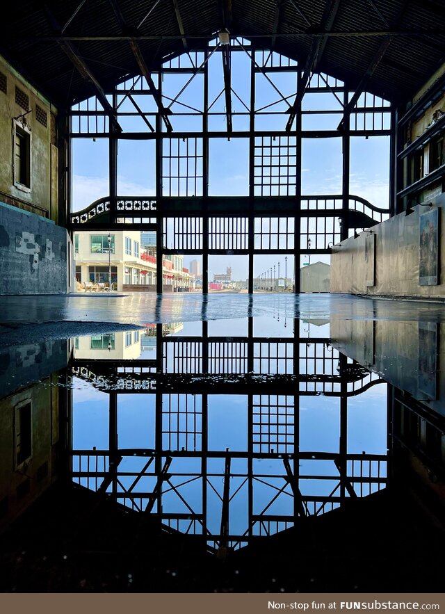 Boardwalk reflections taken inside the Asbury Park, NJ Casino building after a rain