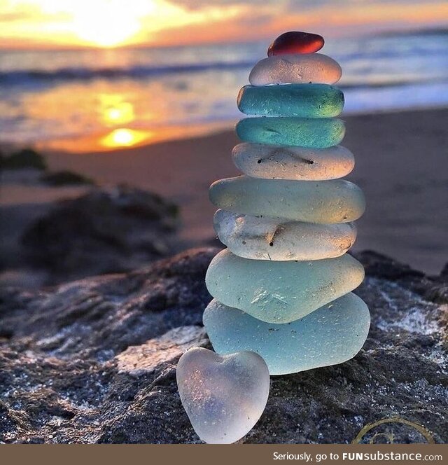 From the glass beach in California