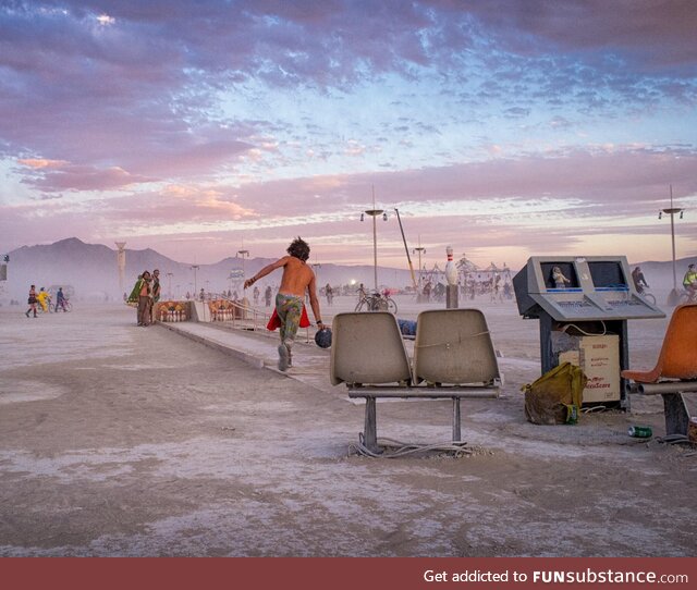 Outdoor bowling at Burning Man [OC]