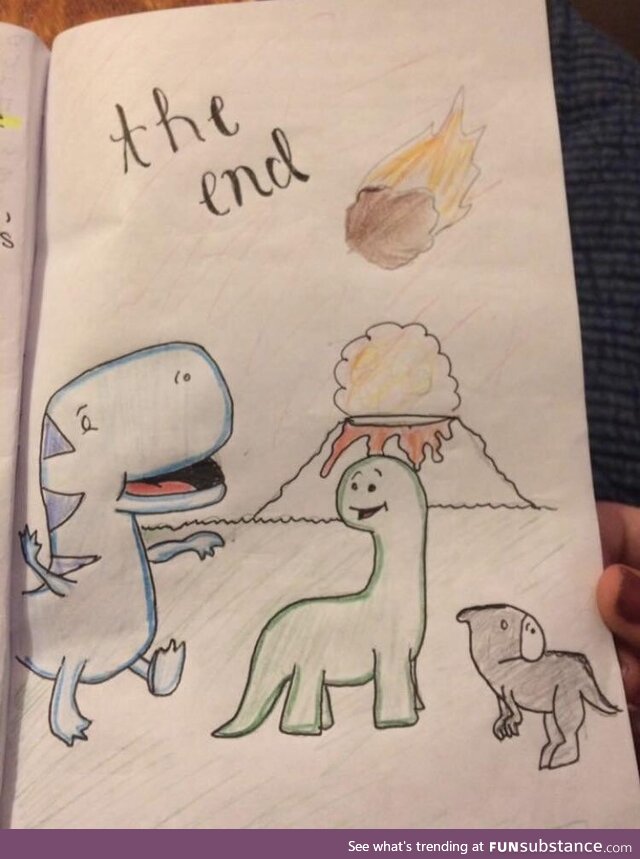 Last page of my daughter’s dino book she made for her elementary school assignment