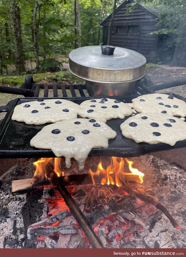 I went camping in the fall and got this picture of breakfast. (Franconia Notch State