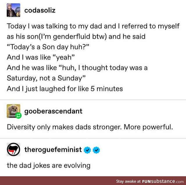 The dad joke is strong with this one