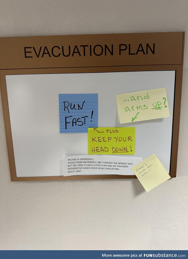 Updated evacuation plan at my office