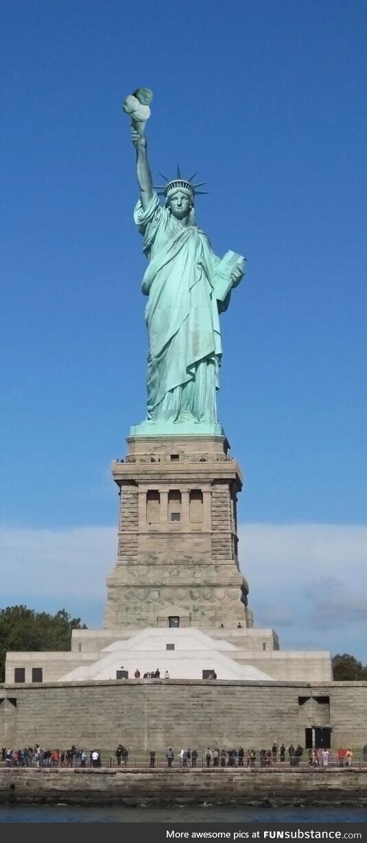 Friend's kid described Statue Of Liberty, said it's holding an ice cream cone ...So I