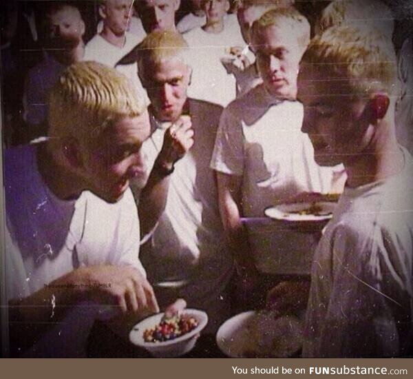 Eminem sharing M&Ms with other Eminems, early 2000s