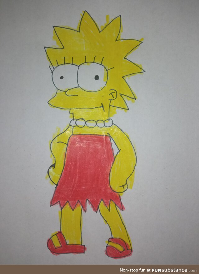 My drawing of Lisa Simpson