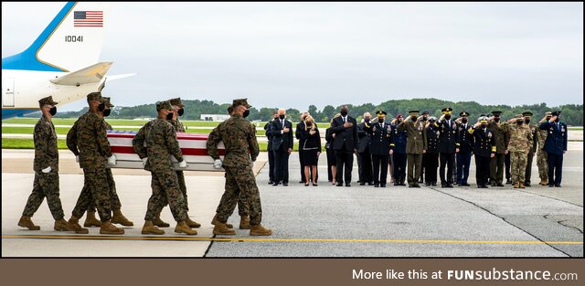 President Biden pays respect to one of the 13 fallen soldiers killed in Afghanistan this