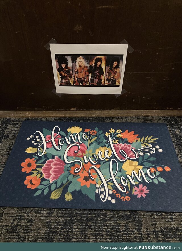 So my neighbor has a doormat that says Home Sweet Home, so I did this: