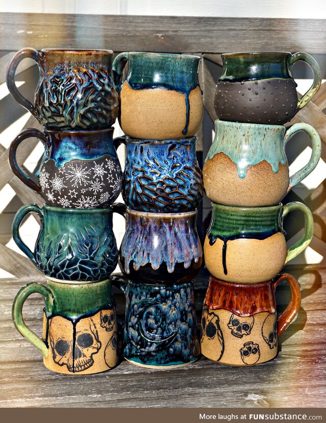 [OC] Feeling very proud of these mugs I made recently!