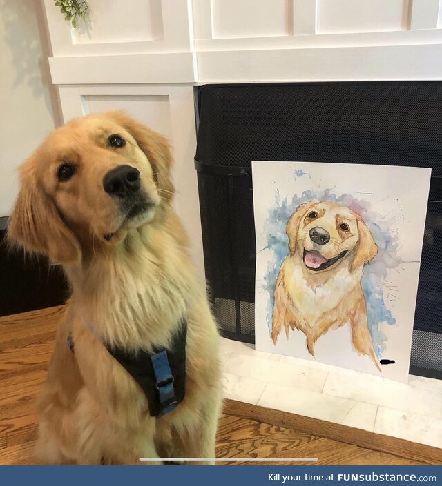 [OC], ‘Goodest Boy’, me, watercolor, 2022