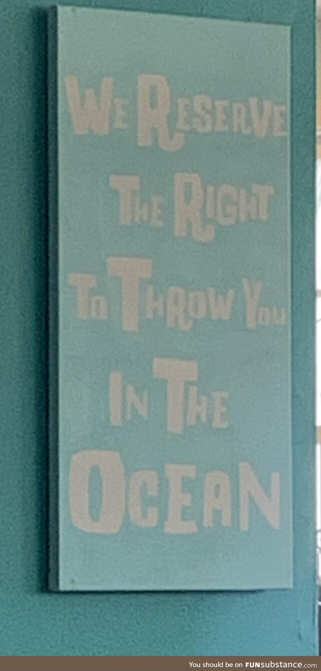 The sign at the restaurant that I am at