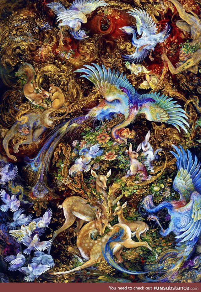 ‘Glory of nature’ painted by Mahmoud Farshchian, master of contemporary Persian