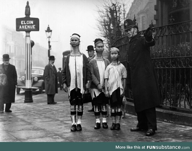 Burmese women visiting London, 1950s