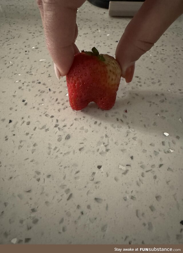 My wife wanted me to post this pic of her strawberry