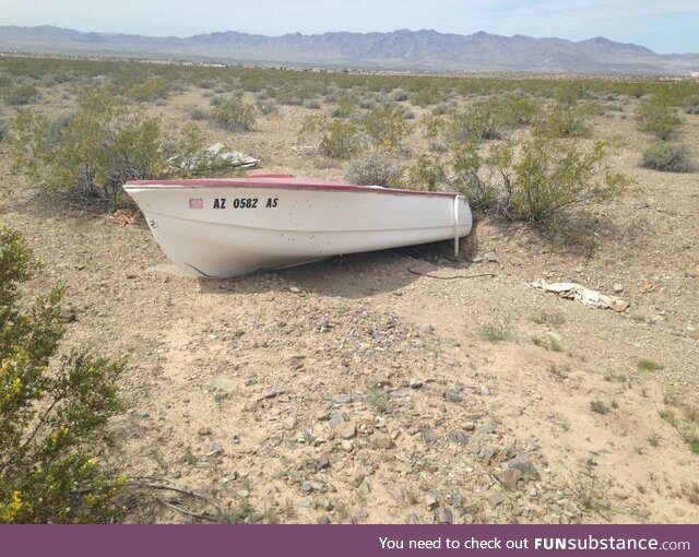 A boat in the desert