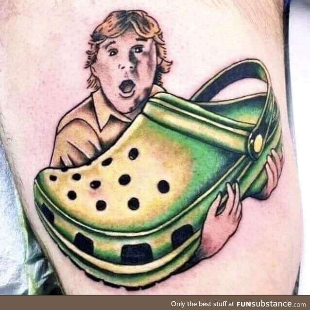 Steve Irwin and a big Croc tattoo