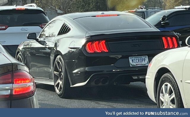 This self aware Mustang driver I caught this morning in my son’s drop off line