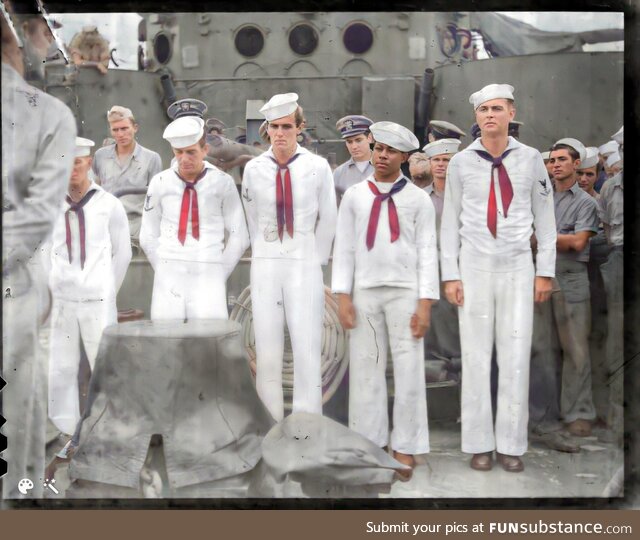 My grandfather (tall guy in the middle) during a commendation ceremony - World War 2