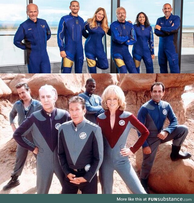 I’m sorry, Mr. Branson, but the Galaxy Quest crew wore it better