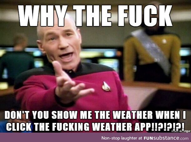 Everytime its an ad or "What's New!" when I open the weather app