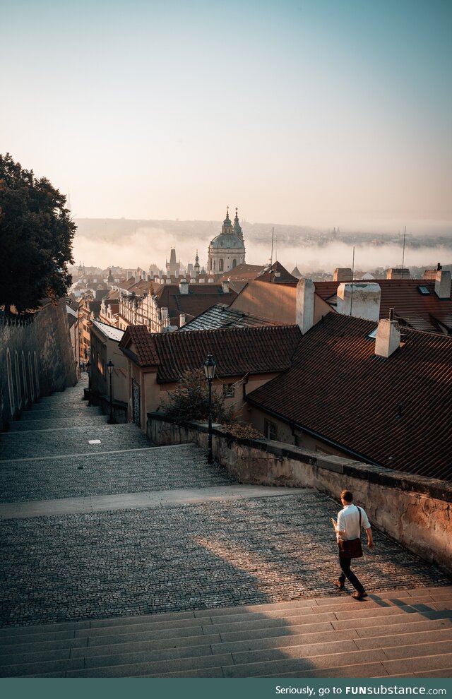 Prague covered in fog (oc)