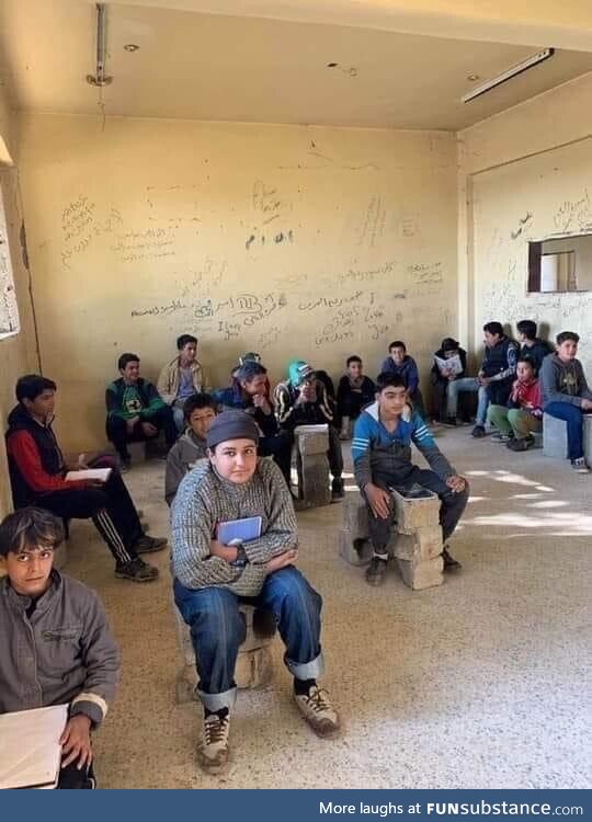 An elementary school classroom in eastern Syria