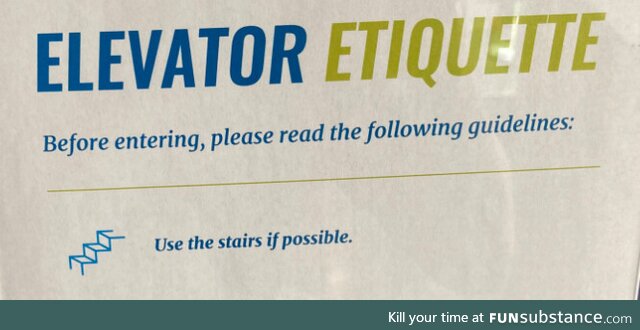 Elevator etiquette