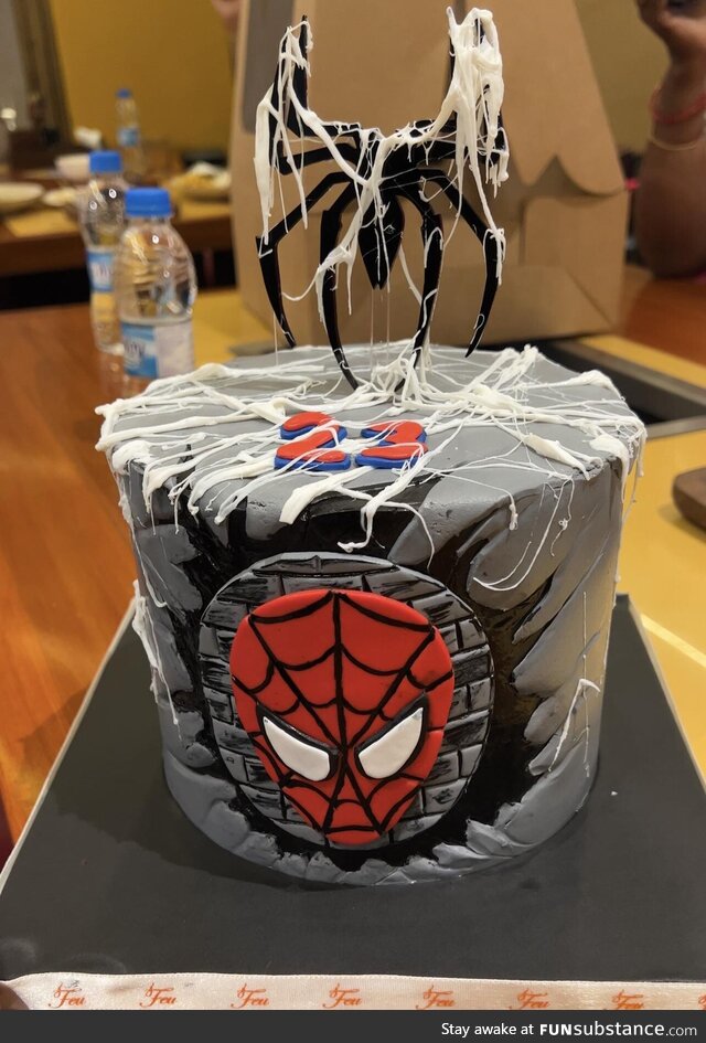 My sister bought me a Spider-Man cake for my birthday. [OC]