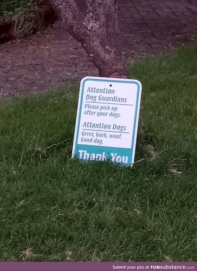 A sign that I saw on my morning walk