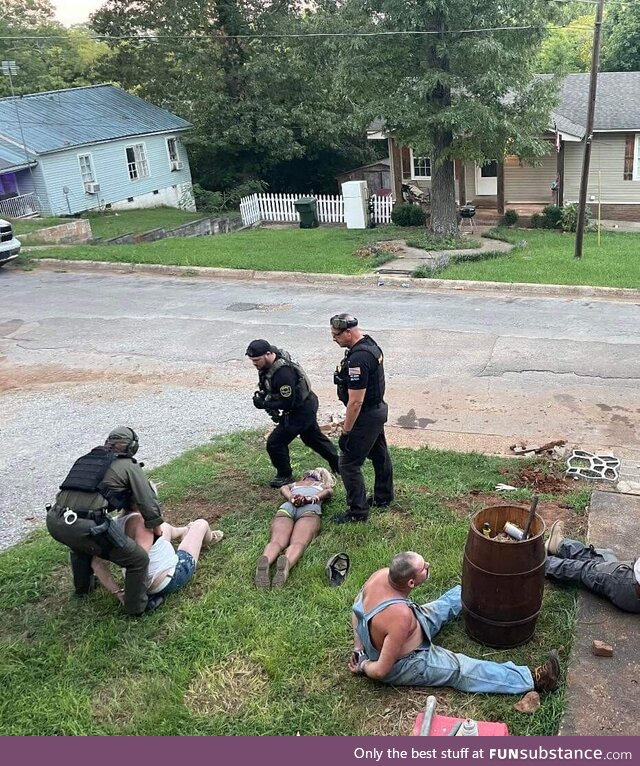 A picture of the drug bust in my town looks straight out of Reno 911