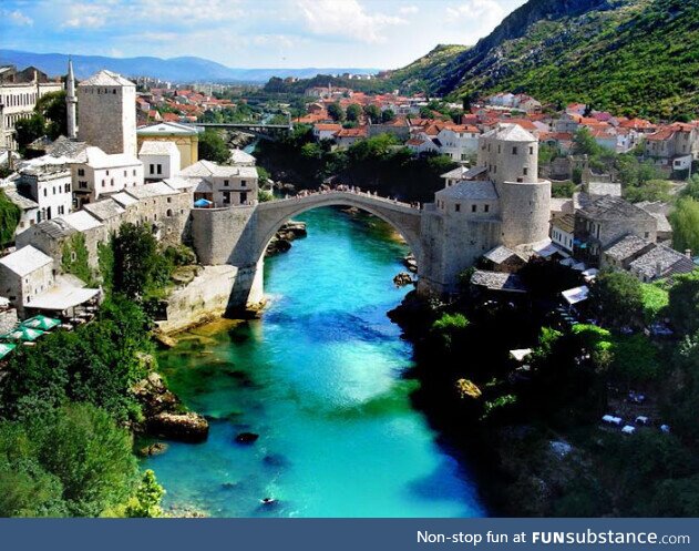 The city of Mostar in Bosnia and Herzegovina