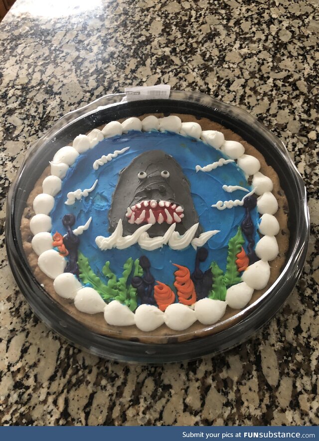 “Of course I know what a shark looks like!” -The baker who decorated this cookie