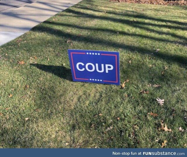 My yard sign from December 4, 2020. We all knew what was coming and why