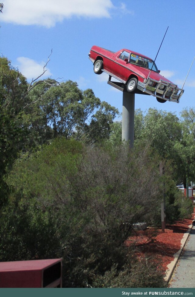 Shit art installation: I'll raise "Ute on a Pole"