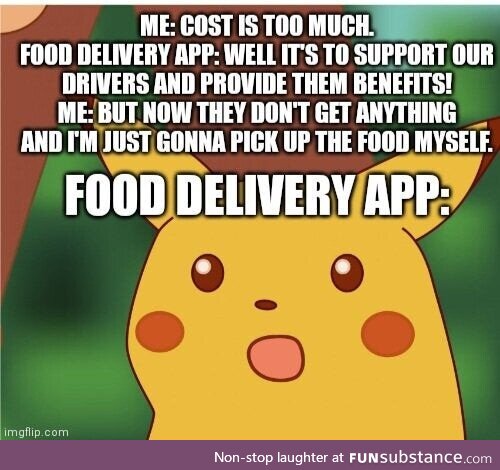 Ordering from a food delivery app