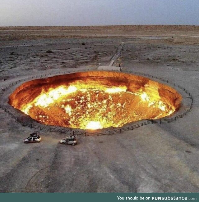 In 1971, Soviet engineers set fire to a gas-filled hole in Turkmenistan's desert, "The