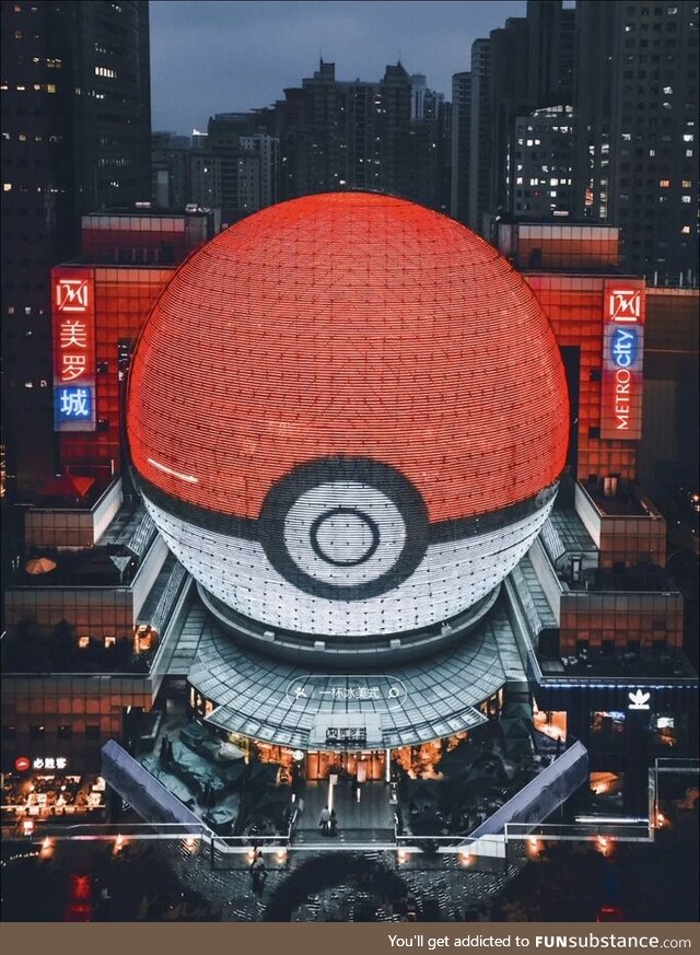 A giant Poké Ball in Shanghai