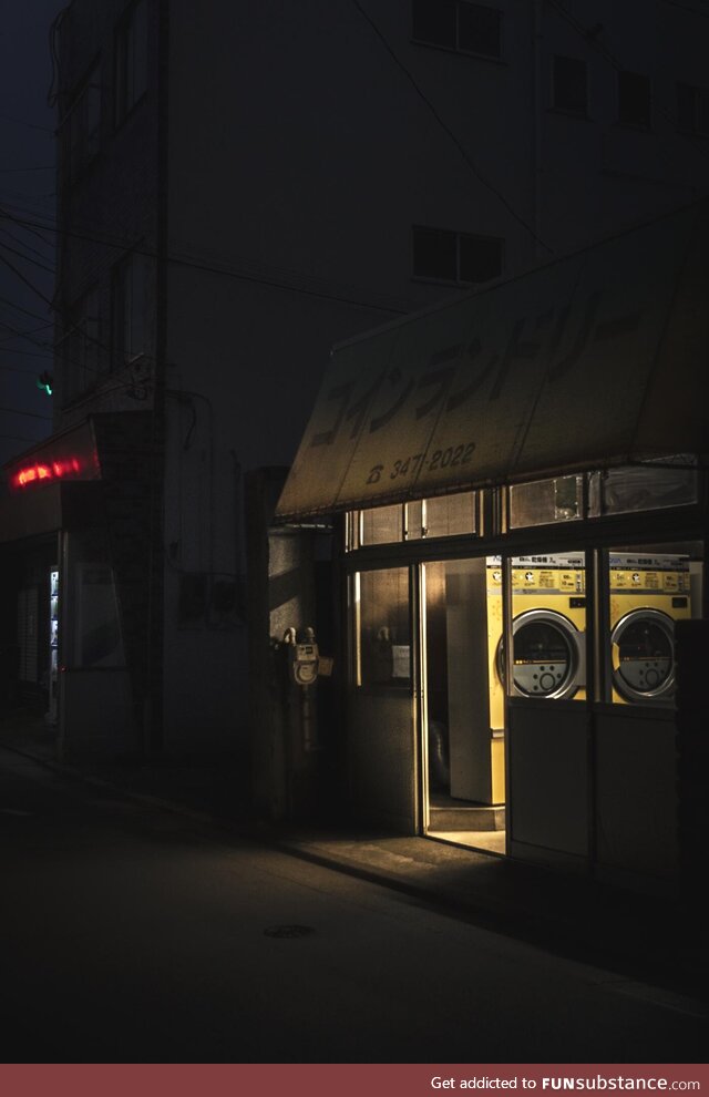 An old coin laundromat in Tokyo, Japan