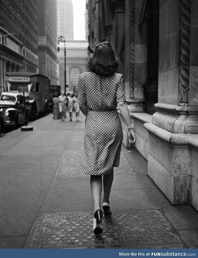 Woman in Polka Dot Dress. New York (1946)