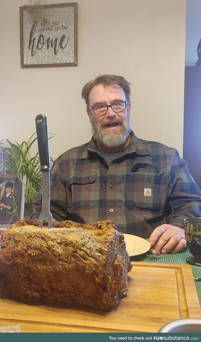My proud father and his prime rib