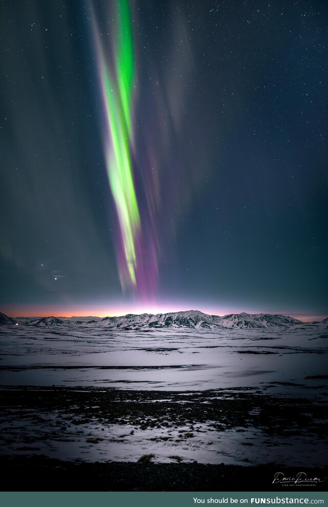 Sunset Aurora in Iceland
