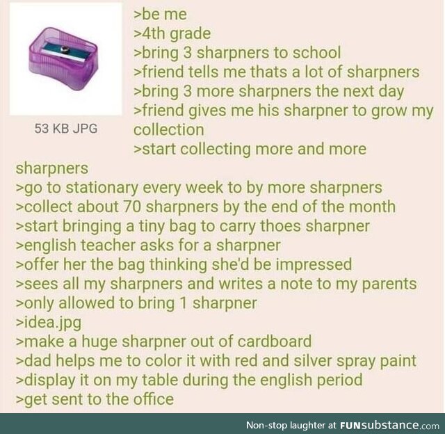 Anon loves pencil sharpeners