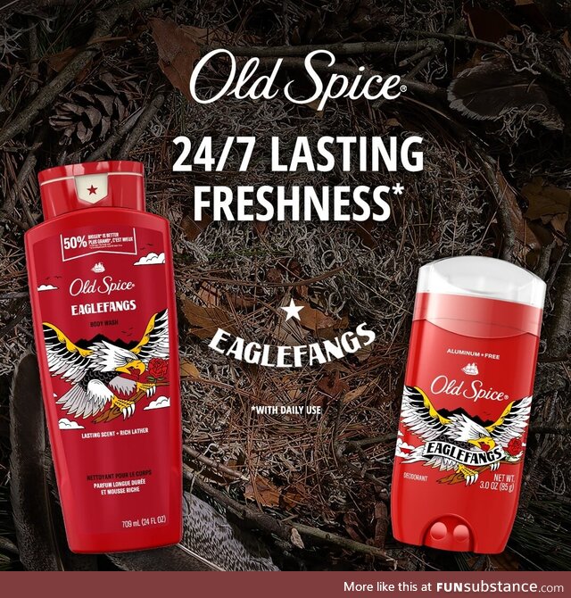 Give odor THE BIRD with Old Spice Eaglefangs Deodorant with 24/7 Lasting Freshness with